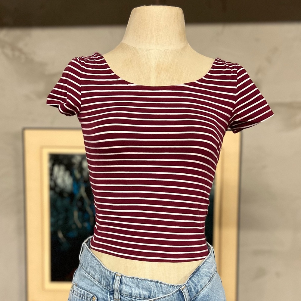 AE Striped Crop Top